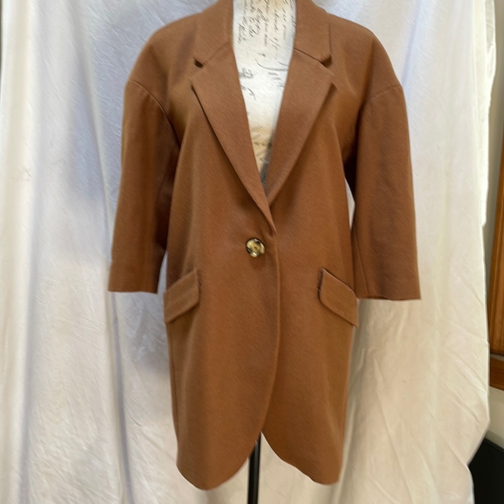 Anthropologie/ Cartonnier 3/4 Sleeve Wool Blend Coat